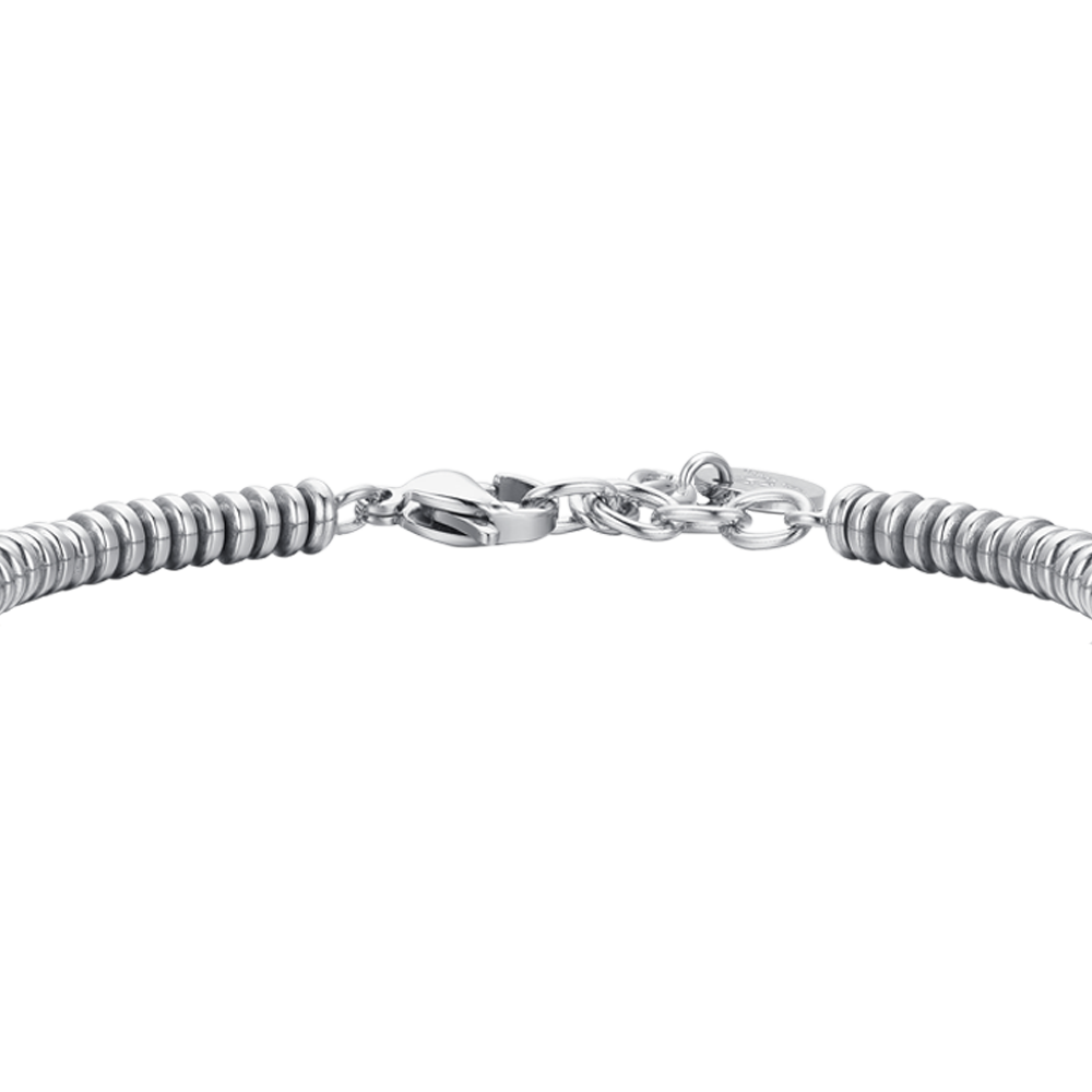 BRACELET ACIER HÉMATITE ARGENT ET OR ROSE POUR HOMME