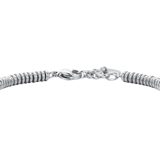 BRACELET ACIER HÉMATITE ARGENT ET OR ROSE POUR HOMME