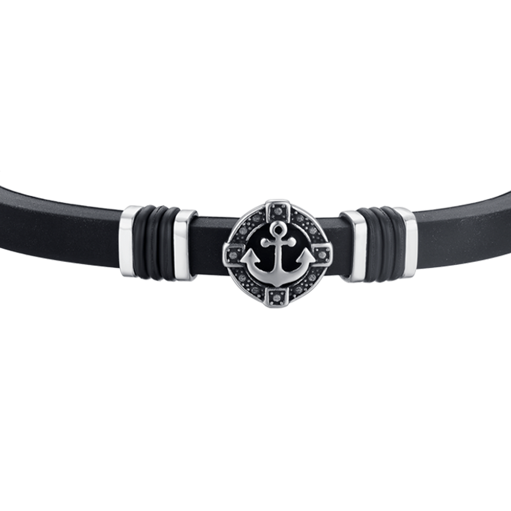 BRACELET EN SILICONE POUR HOMME AVEC ANCRE