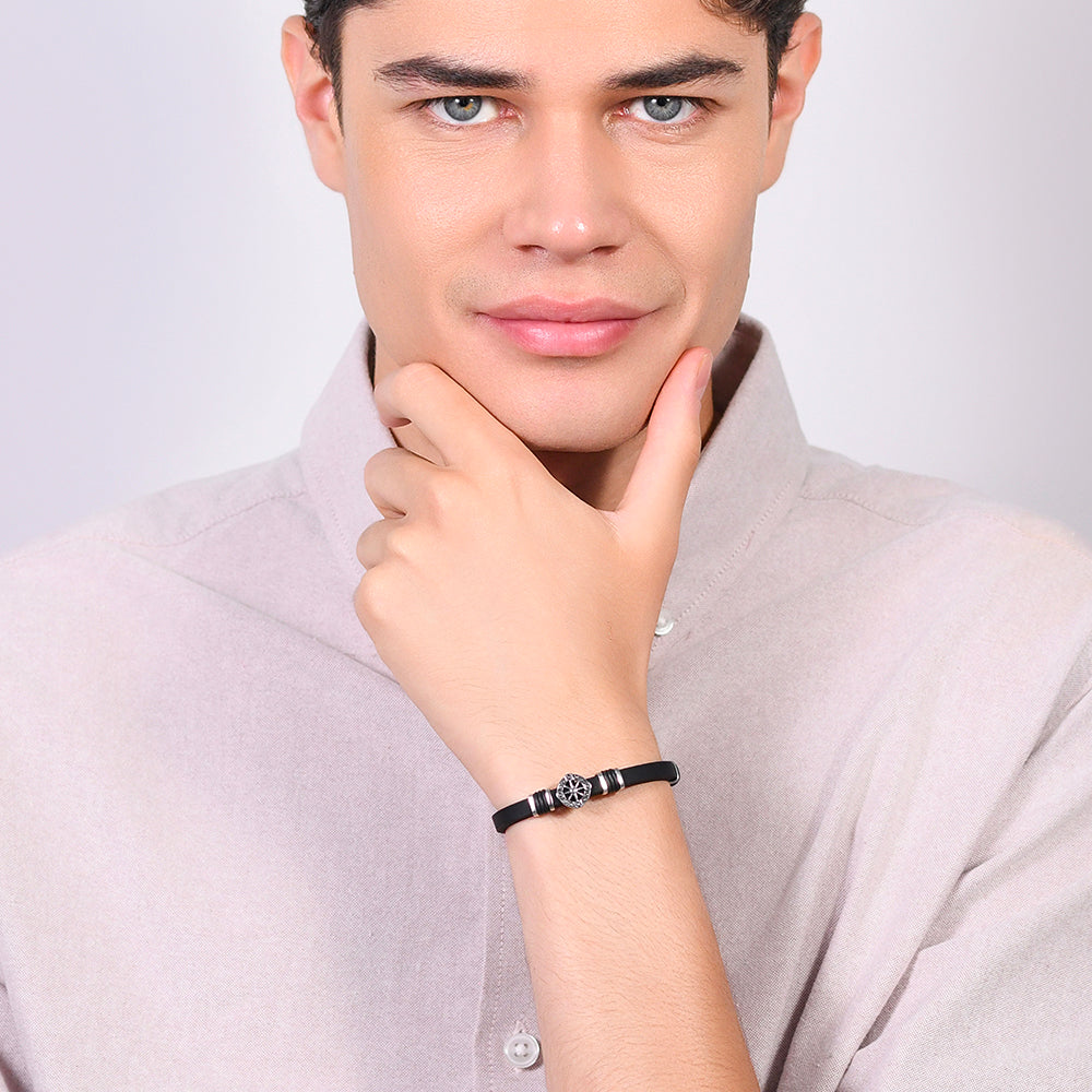 BRACELET SILICONE ROSE DES VENTS POUR HOMME