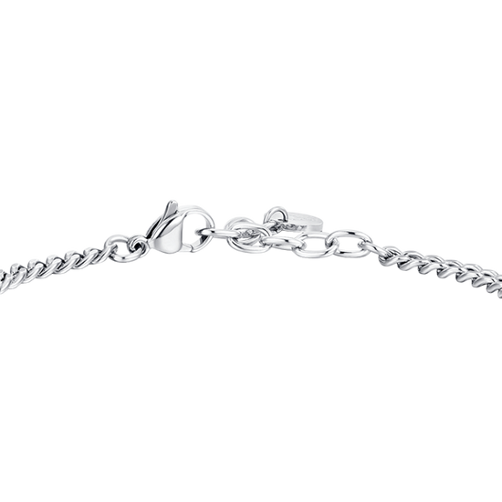 BRACELET ACIER IP CROIX NOIRE ET ZIRCON BLANC