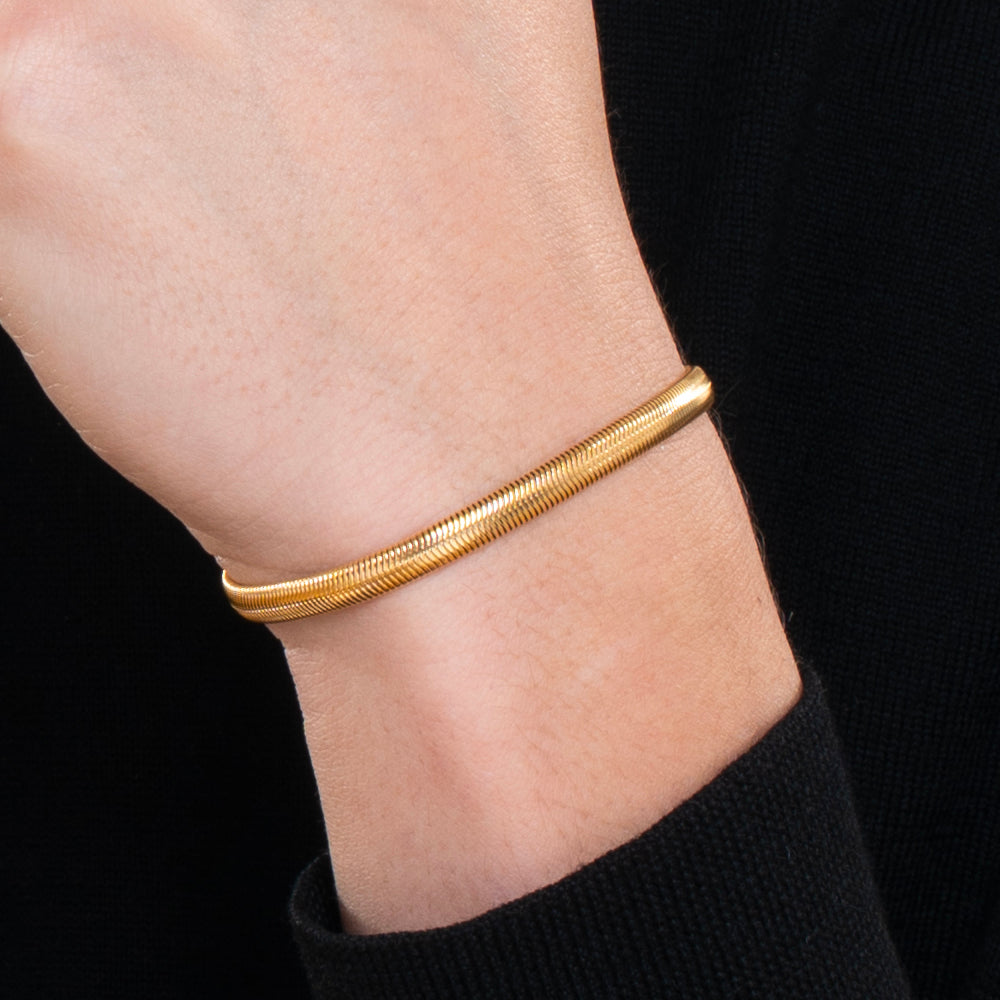 BRACELET ACIER OR IP POUR HOMMES