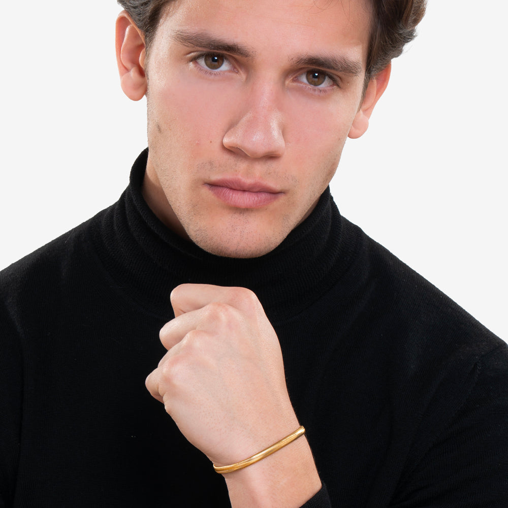 BRACELET ACIER OR IP POUR HOMMES