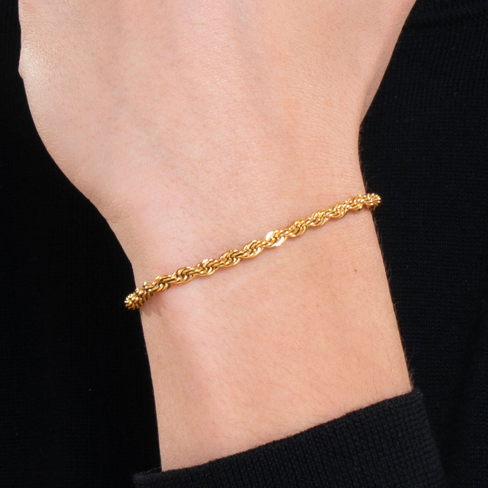 BRACELET ACIER OR IP POUR HOMMES