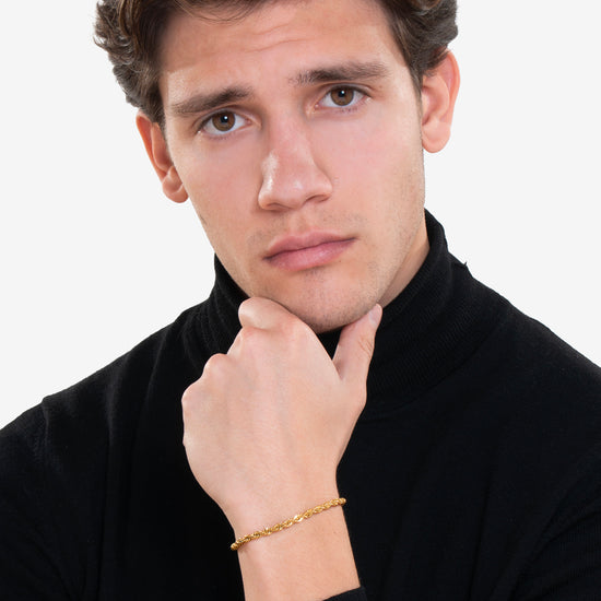 BRACELET ACIER OR IP POUR HOMMES