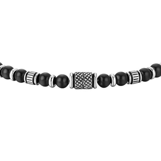 BRACCIALE UOMO IN ACCIAIO CON ELEMENTI IN ACCIAIO CON EFFETTO VINTAGE E SFERE