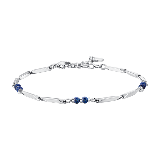 BRACELET HOMME EN ACIER AVEC PIERRES LAPIS