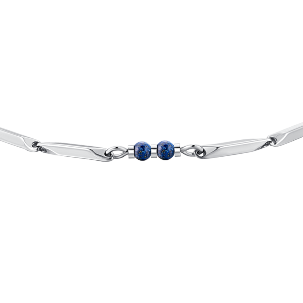 BRACELET HOMME EN ACIER AVEC PIERRES LAPIS