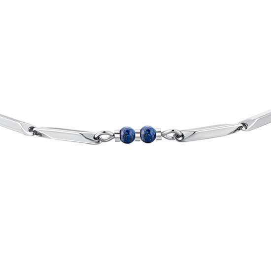 BRACELET HOMME EN ACIER AVEC PIERRES LAPIS