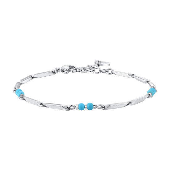 BRACELET POUR HOMME EN ACIER AVEC PIERRES TURQUOISES