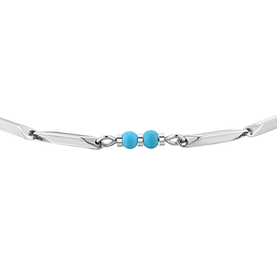 BRACELET POUR HOMME EN ACIER AVEC PIERRES TURQUOISES