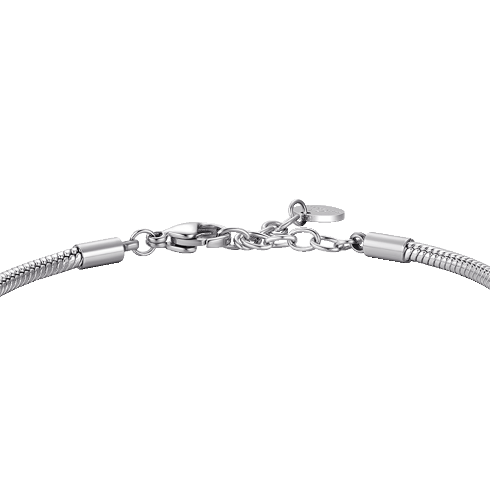 BRACCIALE UOMO IN ACCIAIO CON ELEMENTO CON SMALTO NERO