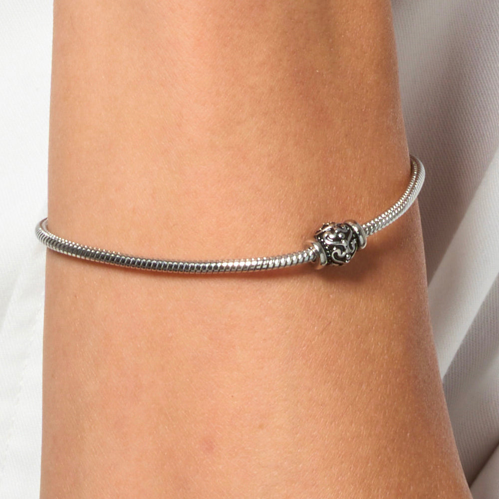 BRACCIALE UOMO IN ACCIAIO CON ELEMENTO CON SMALTO NERO