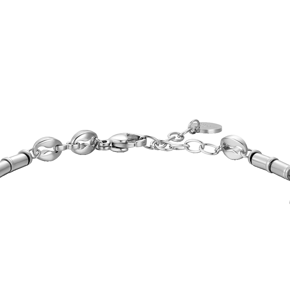 BRACELET ACIER POUR HOMME AVEC HÉMATITE ARGENTÉE