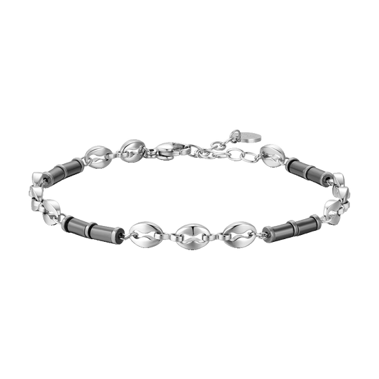 BRACCIALE UOMO IN ACCIAIO CON EMATITE GRIGIA