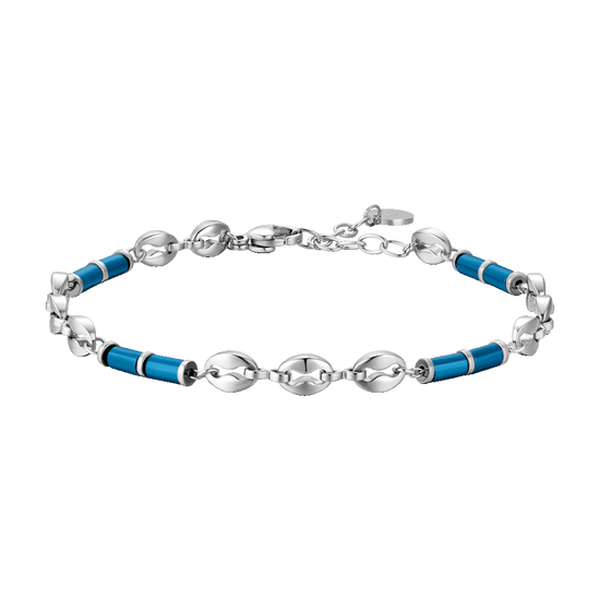 BRACELET HOMME EN ACIER AVEC HÉMATITE BLEUE