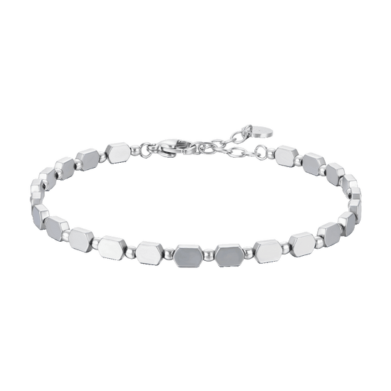 BRACELET ACIER POUR HOMME AVEC HÉMATITE ARGENTÉE