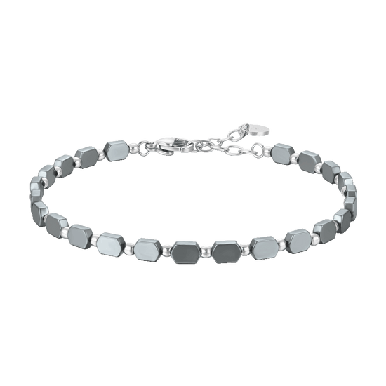 BRACCIALE UOMO IN ACCIAIO CON EMATITE GRIGIA