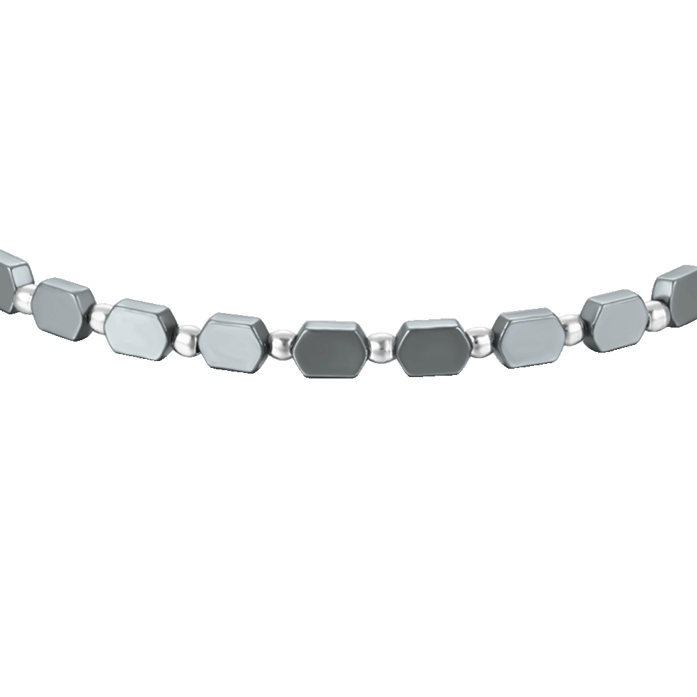 BRACCIALE UOMO IN ACCIAIO CON EMATITE GRIGIA