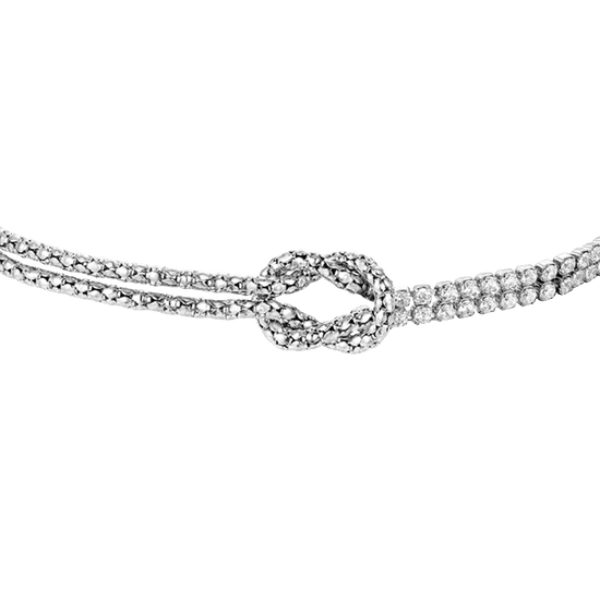 BRACCIALE UOMO IN ACCIAIO CON NODO E ZIRCONI BIANCHI