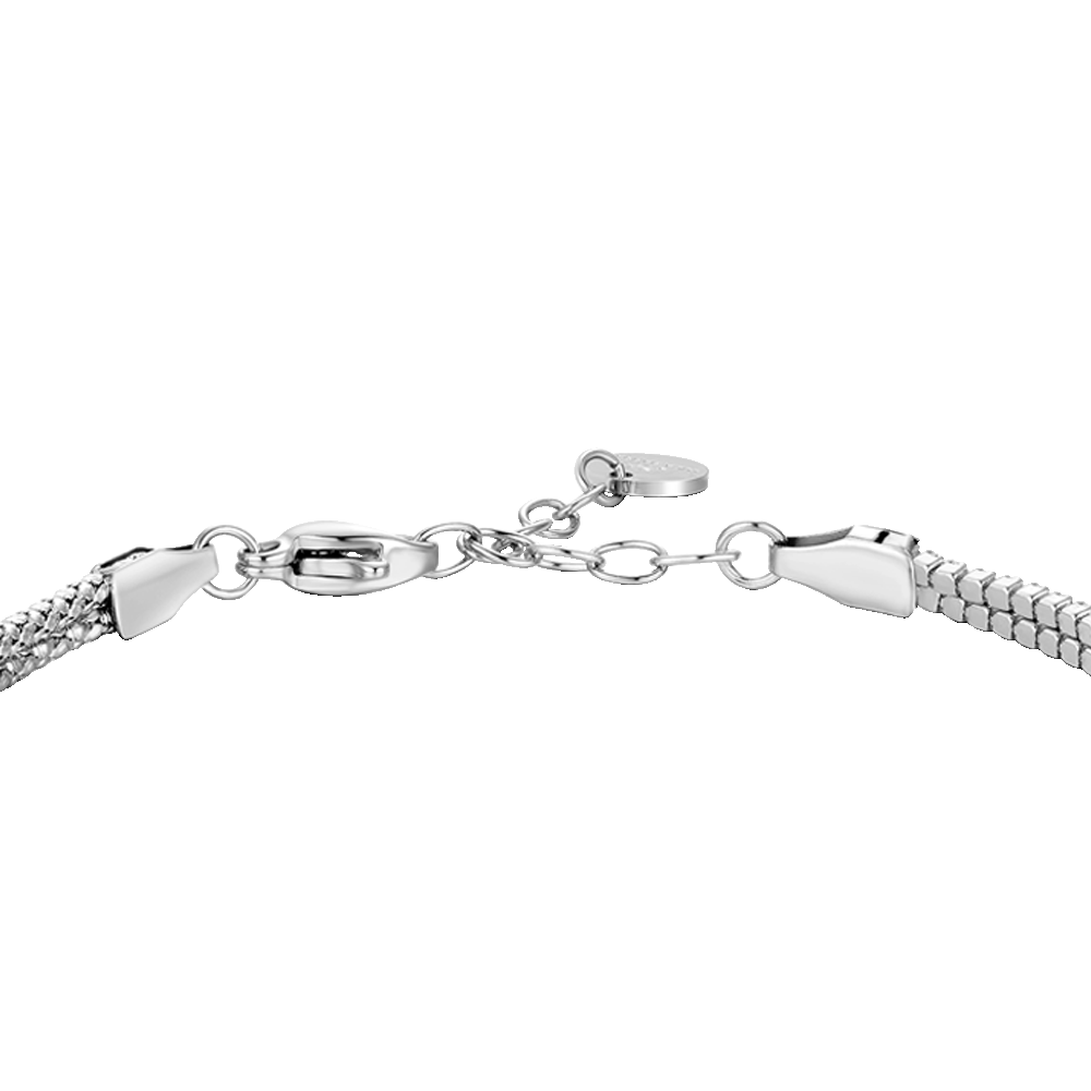 BRACCIALE UOMO IN ACCIAIO CON NODO E ZIRCONI BIANCHI