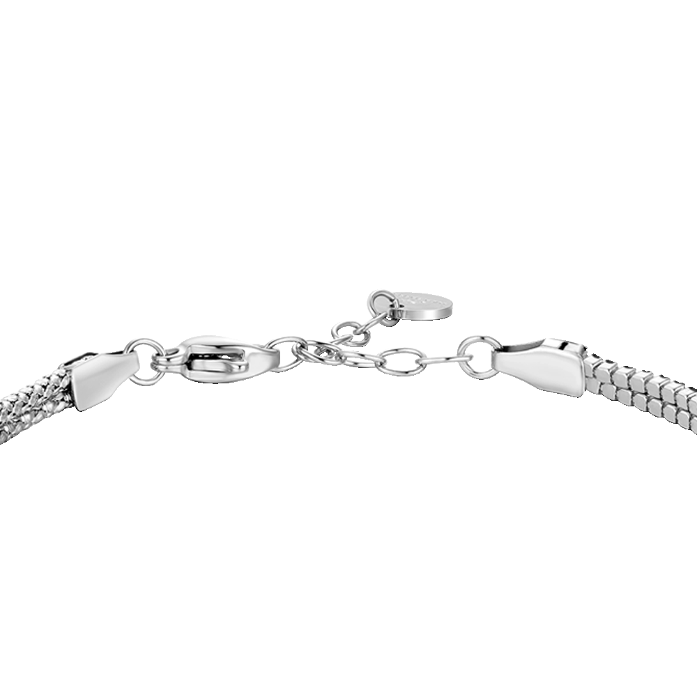 BRACCIALE UOMO IN ACCIAIO CON NODO E ZIRCONI NERI