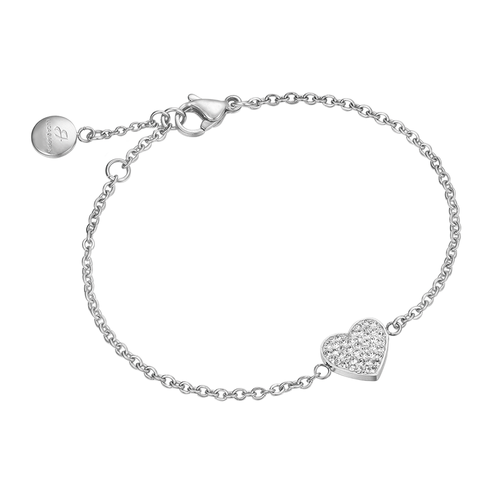 BRACELET POUR FEMME EN ACIER INOXYDABLE AVEC CUORICINE ET CRISTAUX BLANCS Luca Barra