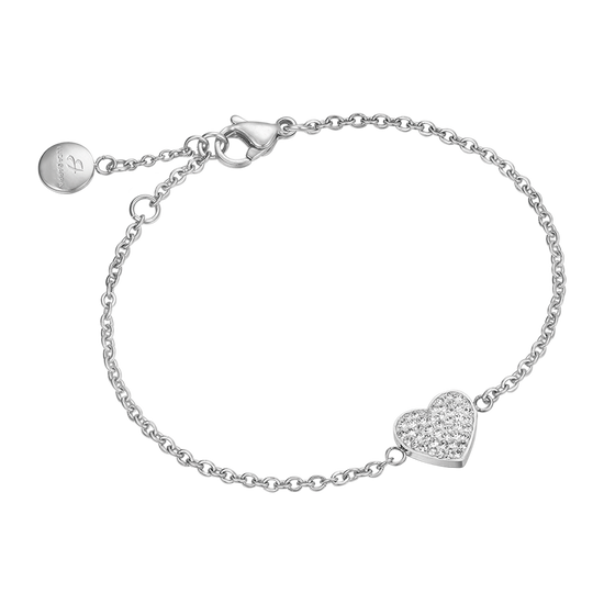 BRACELET POUR FEMME EN ACIER INOXYDABLE AVEC CUORICINE ET CRISTAUX BLANCS Luca Barra