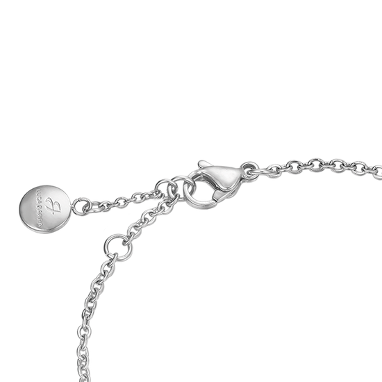 BRACELET EN ACIER POUR FEMMES AVEC PETIT CŒUR ET CRISTAUX BLANCS