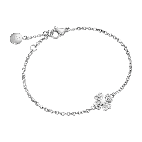 BRACELET POUR FEMME EN ACIER AVEC QUADRIFOGLIO ET CRISTAUX Luca Barra