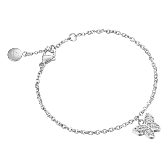 BRACELET POUR FEMME EN ACIER AVEC PAPILLON ET CRISTAUX Luca Barra