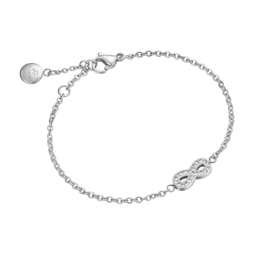 BRACELET POUR FEMME EN ACIER AVEC INFINITE ET CRISTAUX Luca Barra