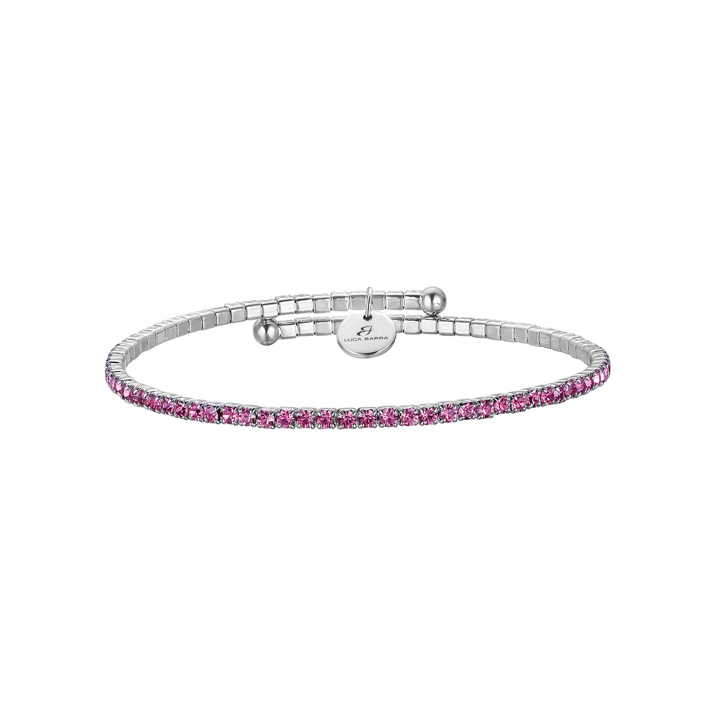 BRACELET EN MÉTAL AVEC CRISTAUX ROSE FONCÉ Luca Barra