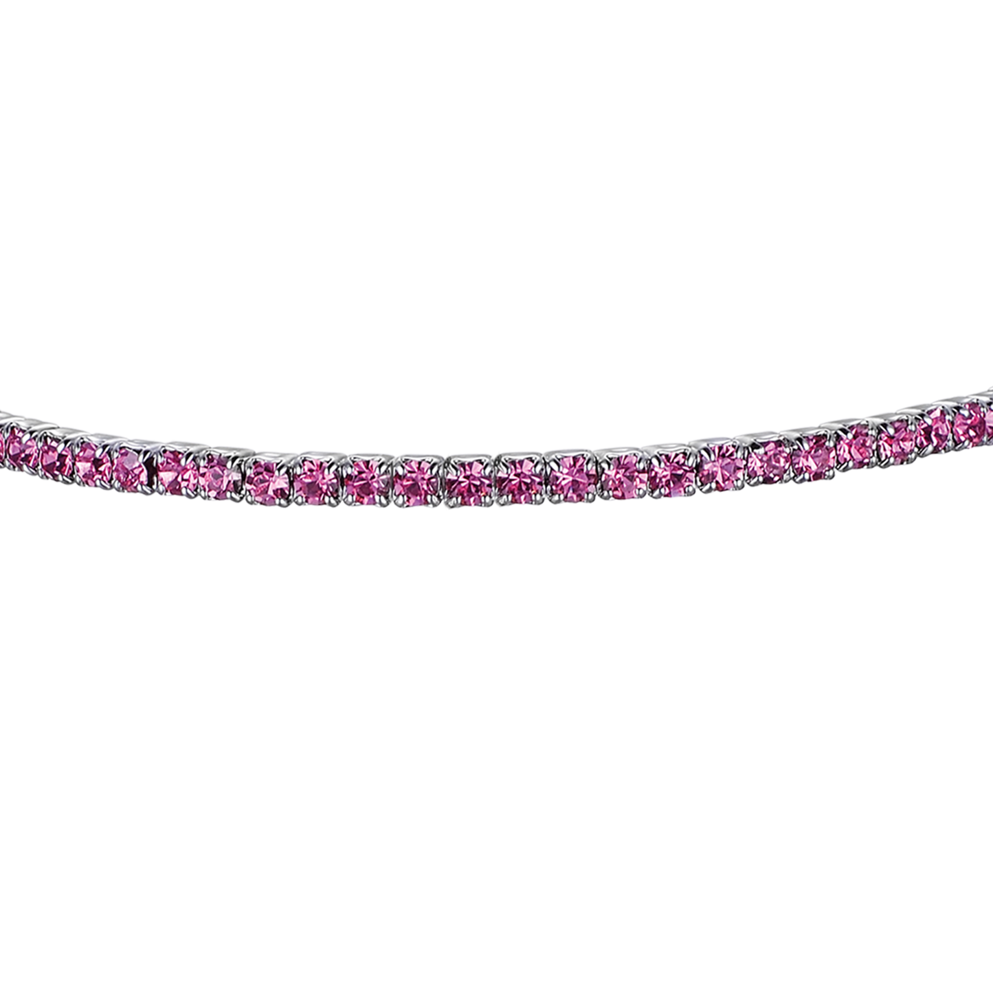 BRACELET EN MÉTAL AVEC CRISTAUX ROSE FONCÉ Luca Barra