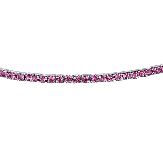 BRACELET EN MÉTAL AVEC CRISTAUX ROSE FONCÉ Luca Barra