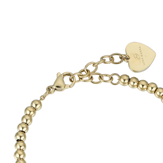 BRACELET FEMME EN ACIER DORÉ IP AVEC ÉTOILE ET CRISTAUX BLANCS