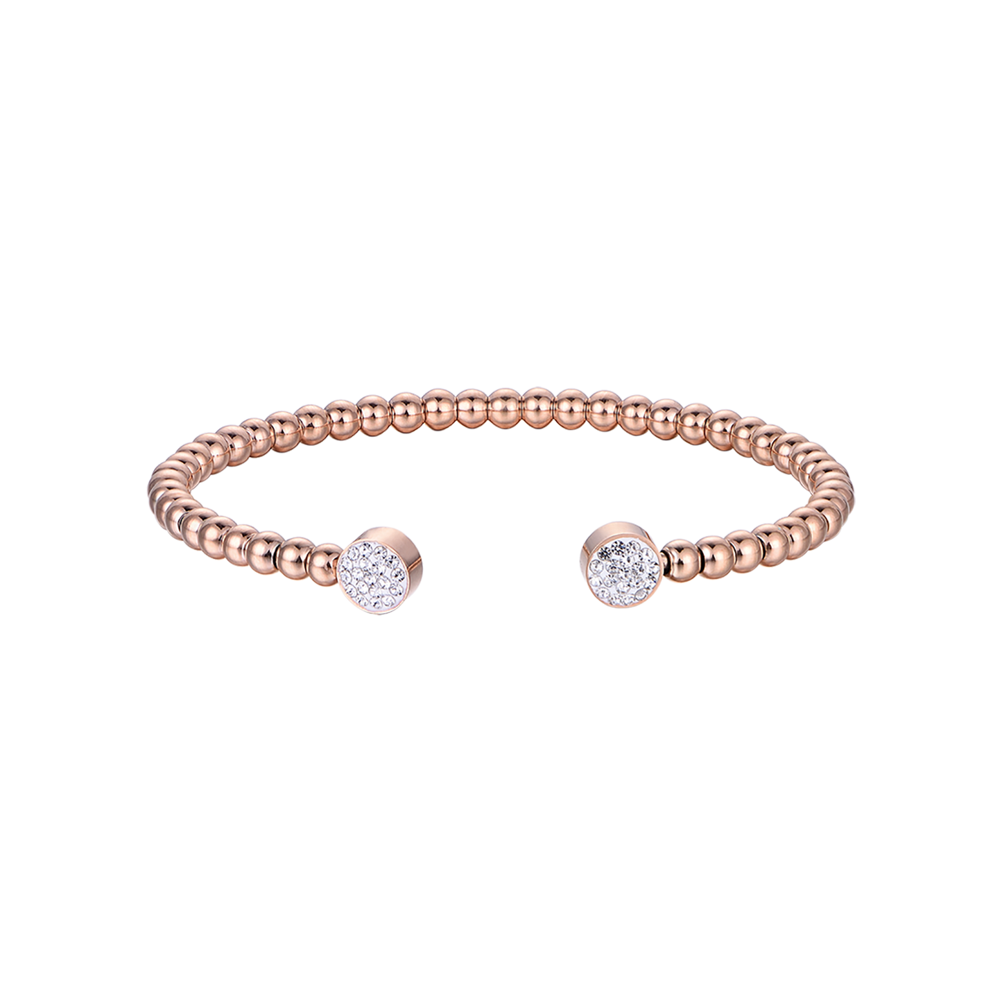 IP BRACELET EN ACIER ROSE AVEC CRISTAUX BLANCS Luca Barra