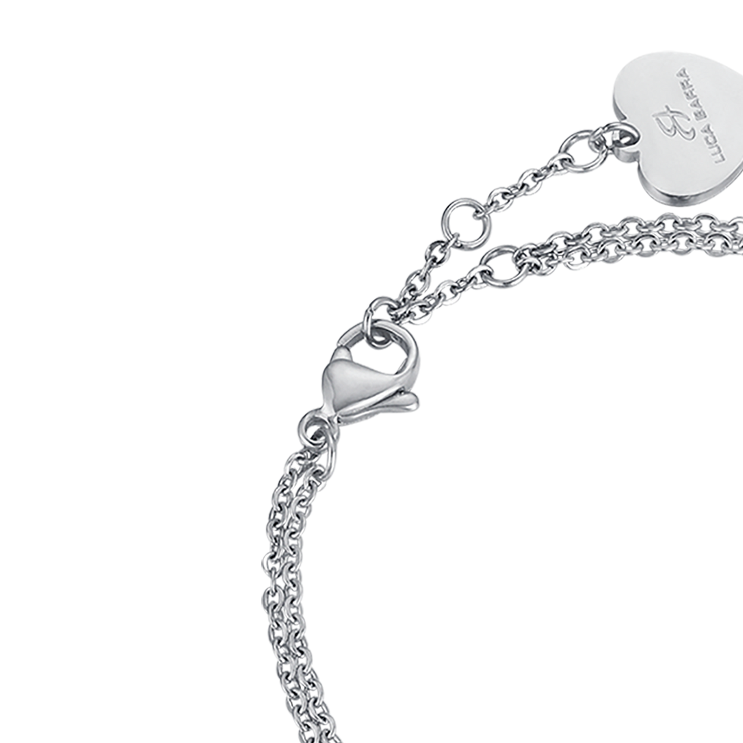 BRACELET EN ACIER AVEC CŒURS ET PAILLETTES IP GOLD