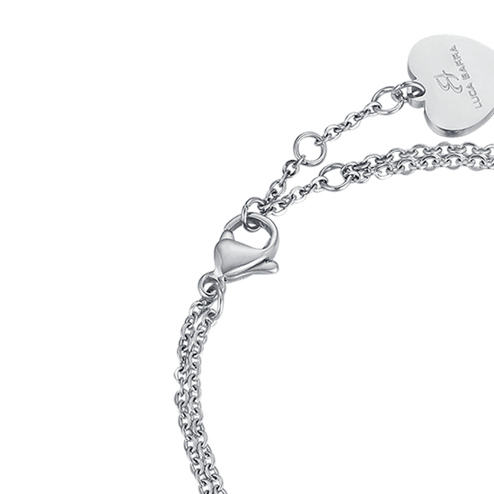 BRACELET EN ACIER AVEC CŒURS ET PAILLETTES IP GOLD