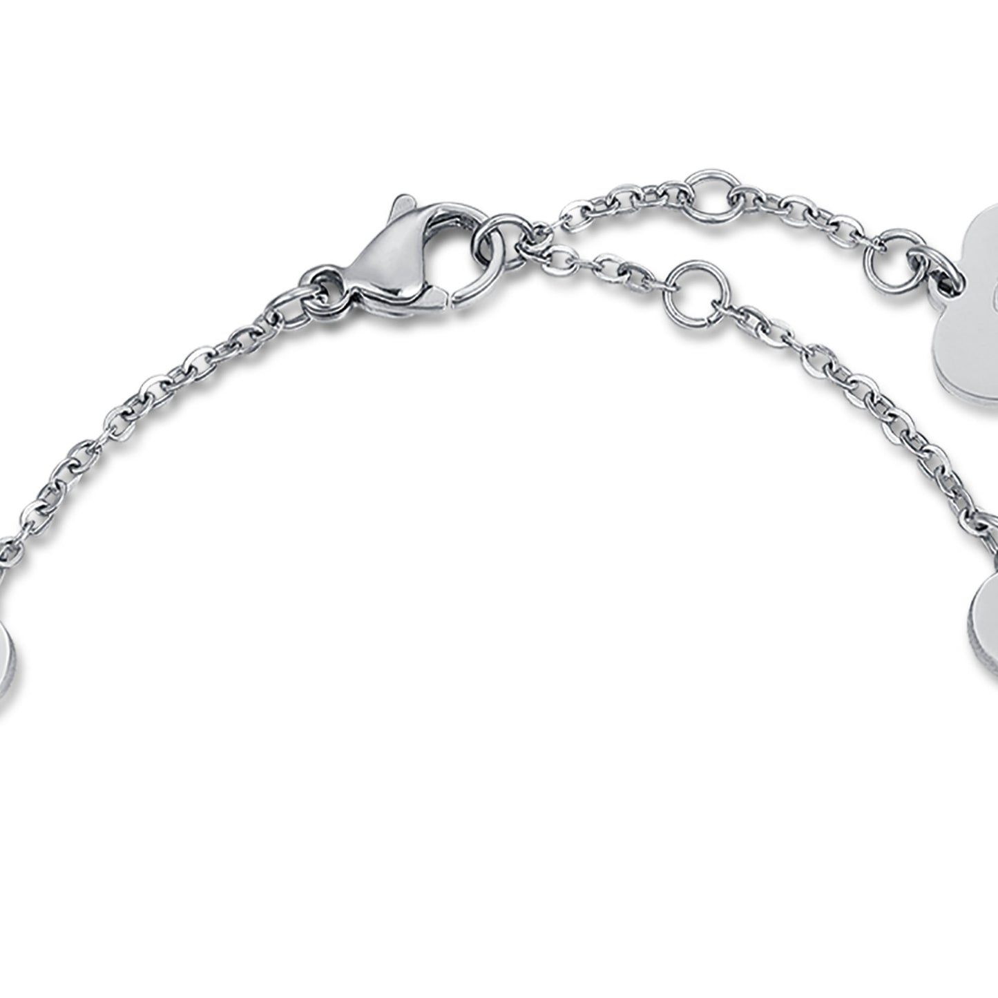 BRACELET EN ACIER AVEC PIERRES ROSE Luca Barra