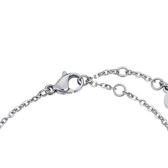 BRACELET EN ACIER AVEC PIERRES ROSE Luca Barra