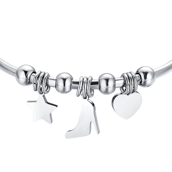 BRACELET EN ACIER AVEC ÉTOILE, CHAUSSURE ET COEUR Luca Barra