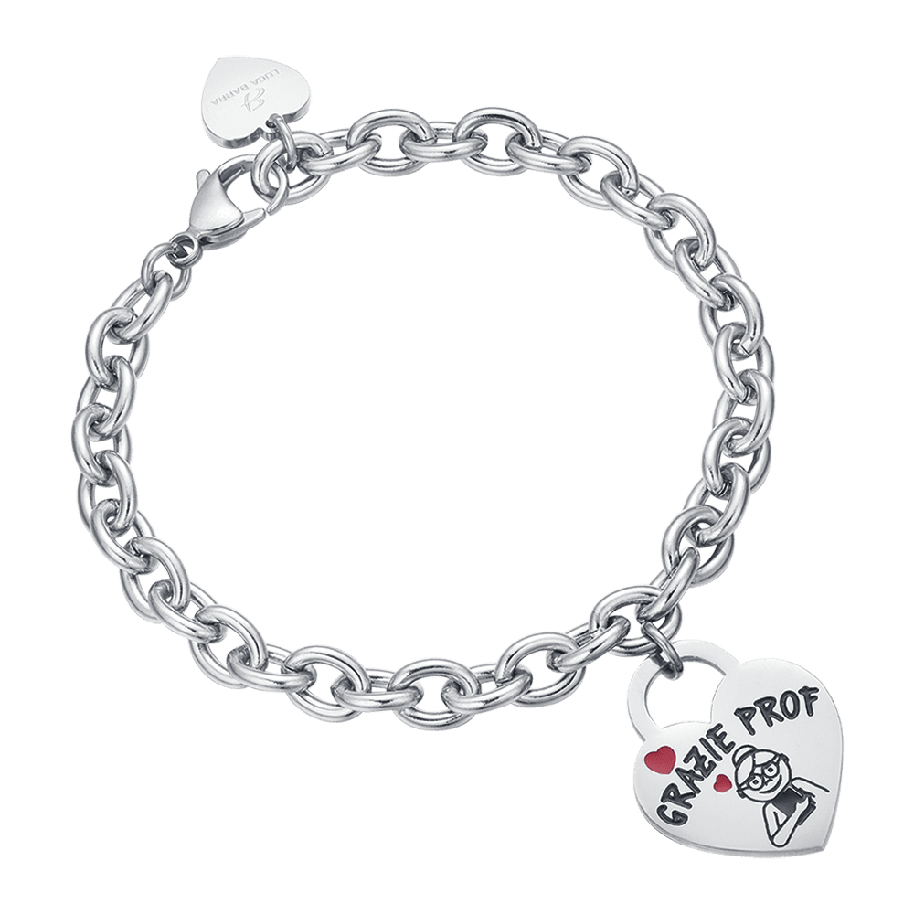 BRACELET ACIER POUR FEMME AVEC COEUR DE MERCI PROF. Luca Barra