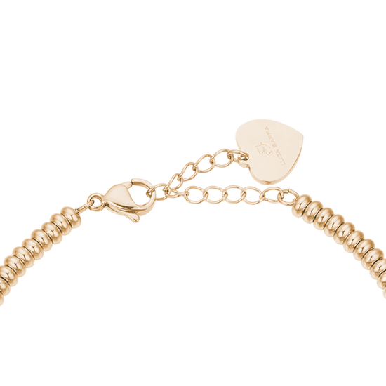 BRACELET ACIER OR IP AVEC PAPILLON EN CRISTAL BLANC