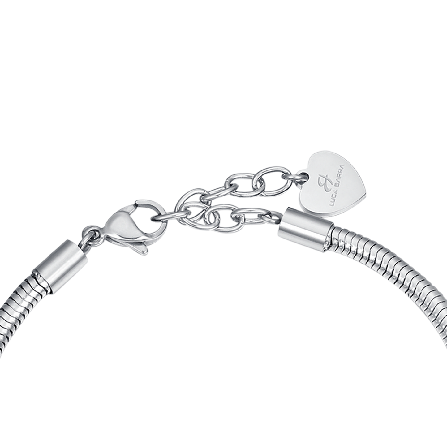 BRACELET EN ACIER AVEC BRELOQUES PORTE-BONHEUR