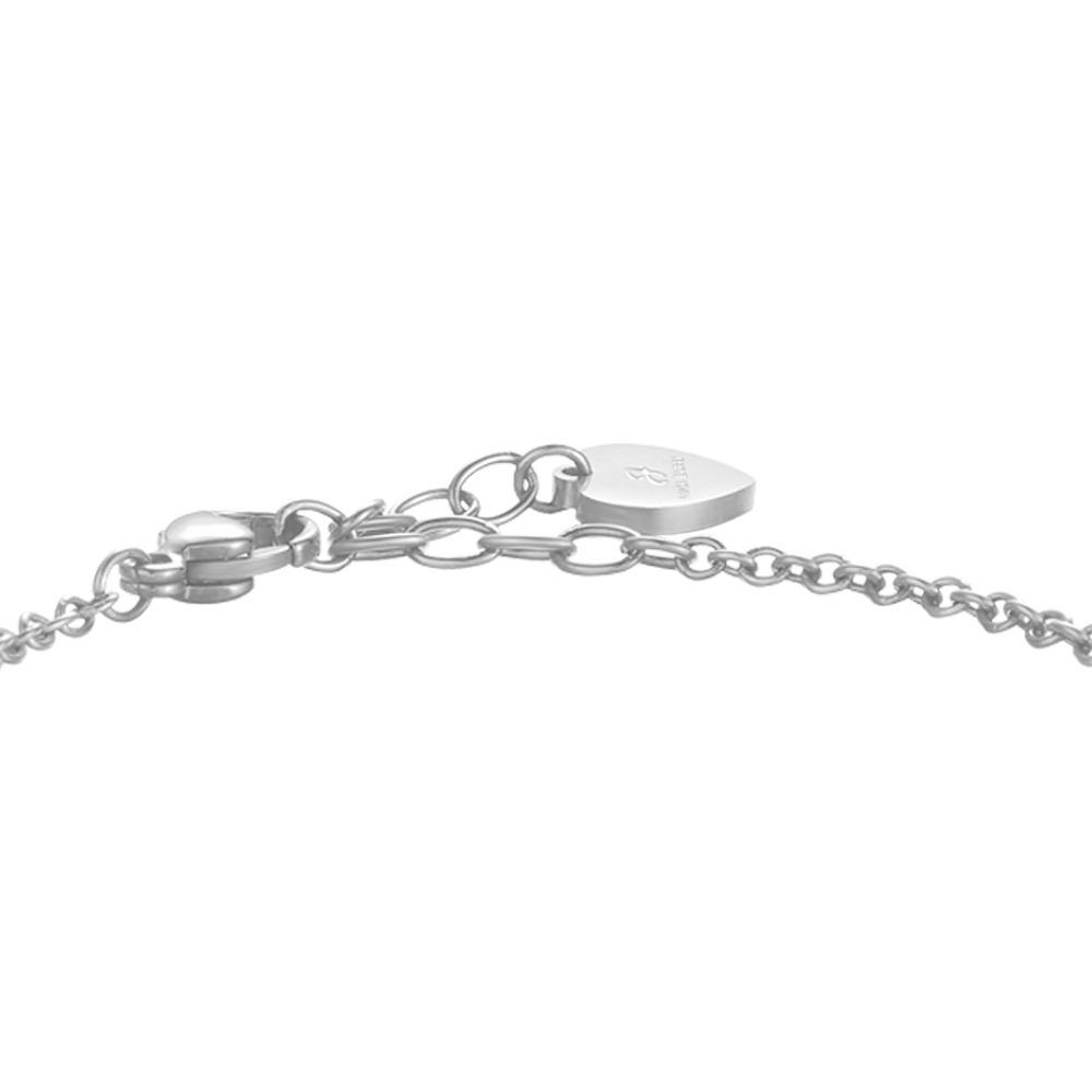 BRACELET FEMME EN ACIER AVEC CŒUR ET CORNE ROUGE
