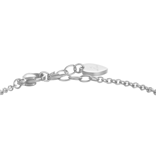 BRACELET FEMME EN ACIER AVEC CŒUR ET CORNE ROUGE