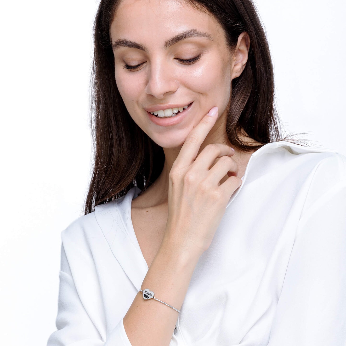 BRACELET EN ACIER POUR FEMME AVEC INSCRIPTION "PRINCESSE