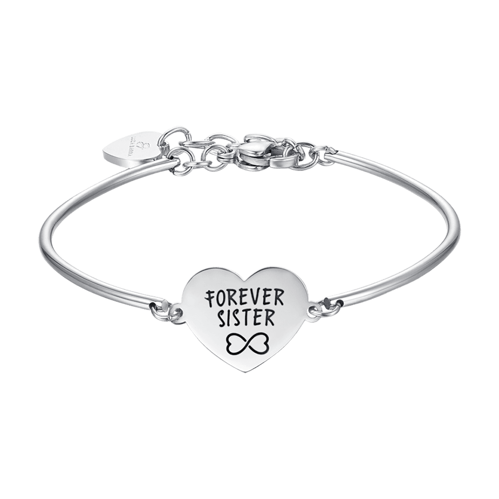 BRACELET POUR FEMME EN ACIER AVEC ÉCRITURE FOREVER SISTER Luca Barra