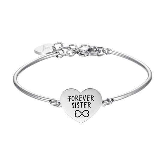 BRACELET POUR FEMME EN ACIER AVEC ÉCRITURE FOREVER SISTER Luca Barra